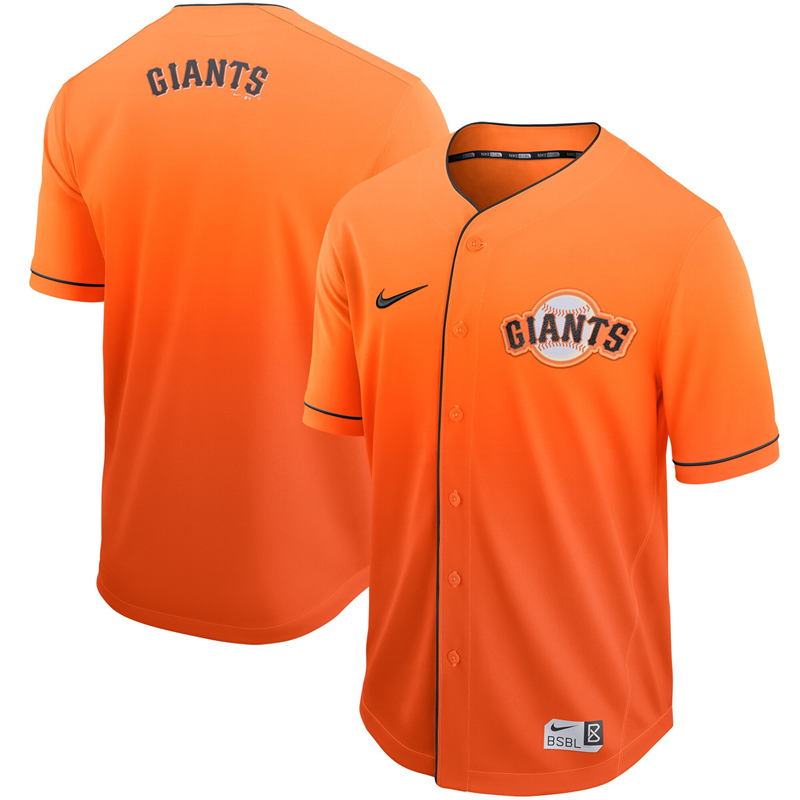2020 MLB Men San Francisco Giants Nike Orange Fade Jersey 1